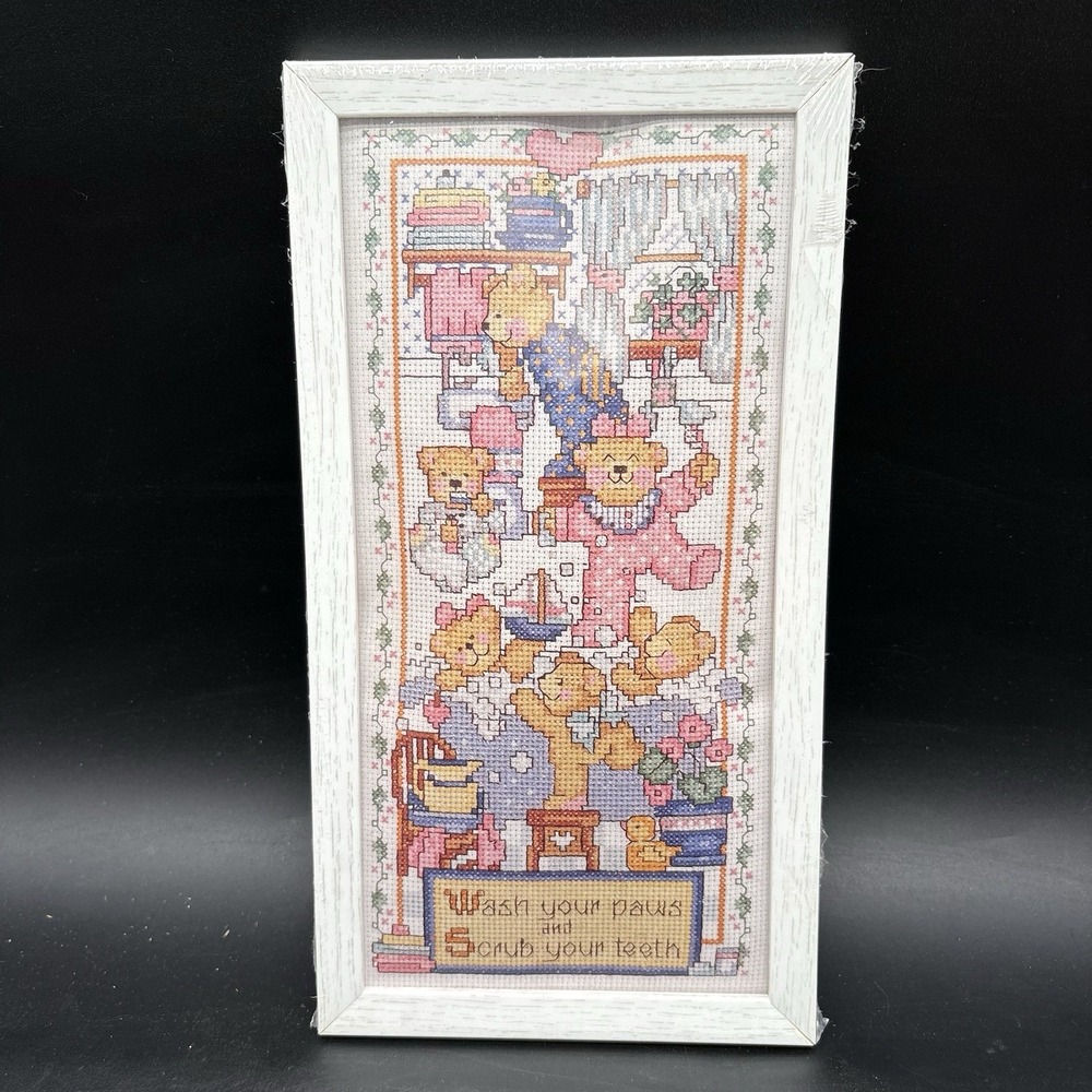 Vintage Design Works Counted Cross Stitch Kit Bathroom Bears #9455